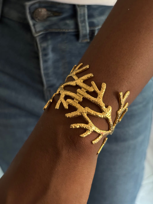 Aisha Corel Cuff Bracelet