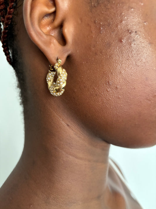 August Crystal Twist Earring