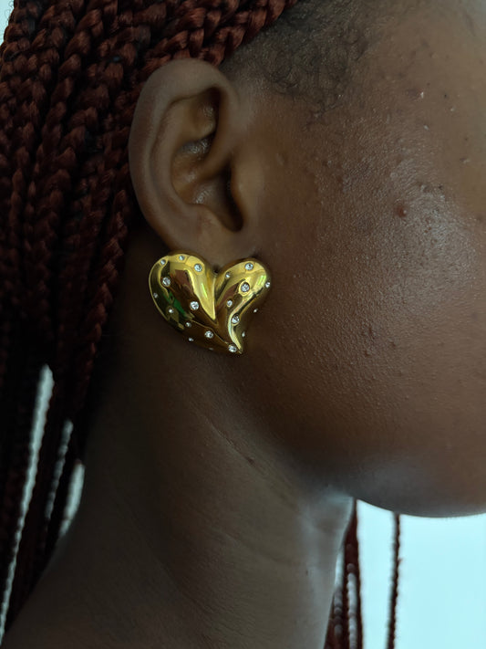 Kiah Heart Crystal Earring