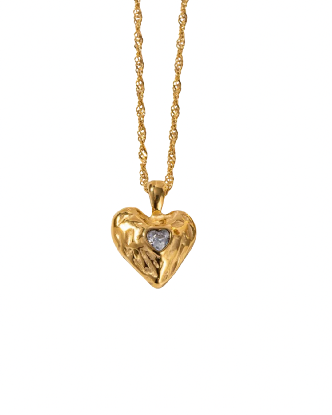 Esme White Heart Necklace