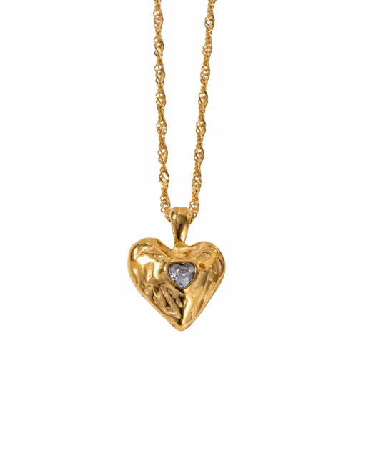 Esme White Heart Necklace