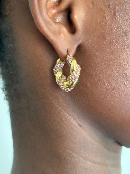 August Crystal Twist Earring