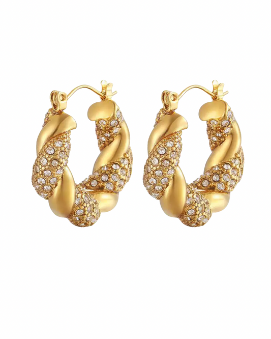 August Crystal Twist Earring