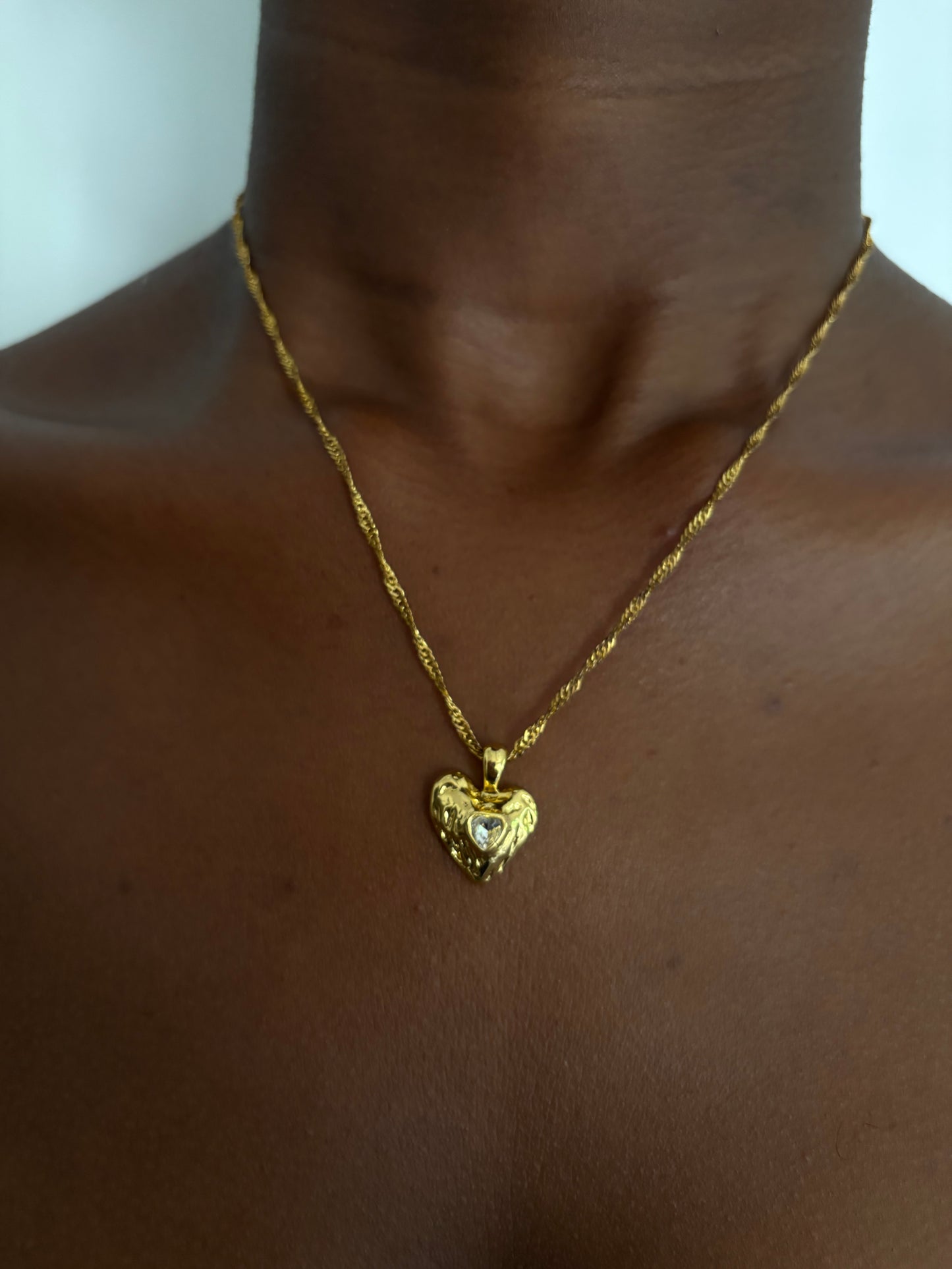 Esme White Heart Necklace