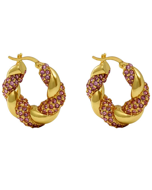 August Crystal Twist Earring
